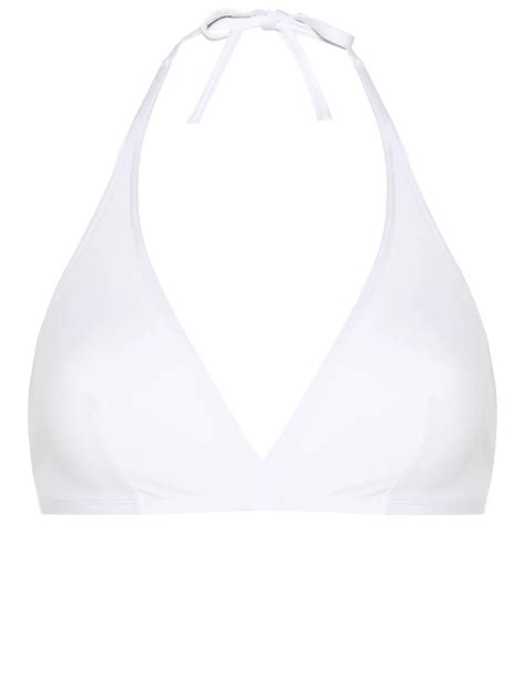 Eres Gang Halterneck Bikini Top In White Modesens