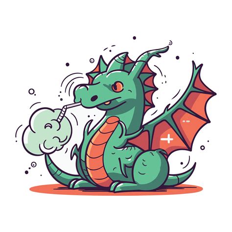 Funny dragon. Vector illustration. Isolated on white background ...