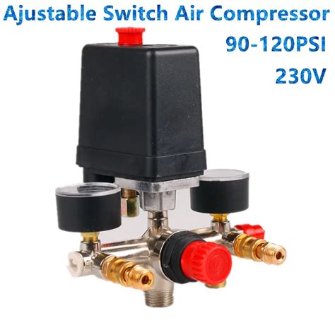 Air Compressor Pressure Valve Switch Manifold Relief Regulator Gauges