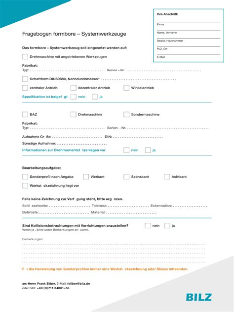 Ausf Llbar Online Bilz Fragebogen Formbore Bilzde Fax Email Drucken