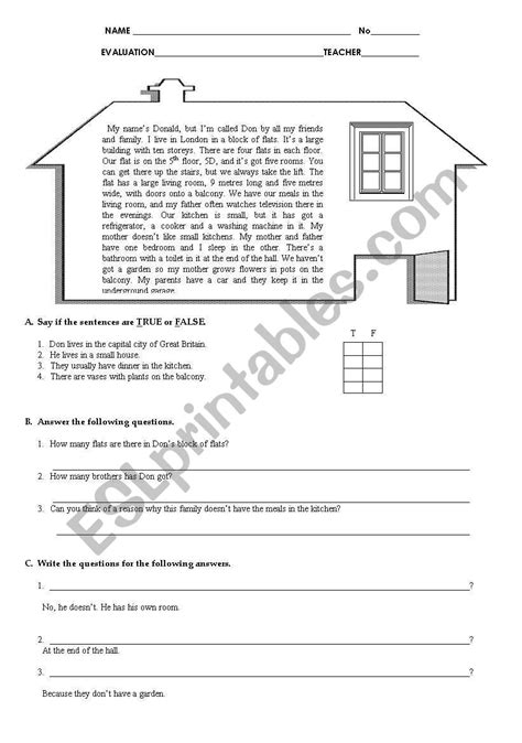 Test House And Furniture Esl Worksheet By Vianense