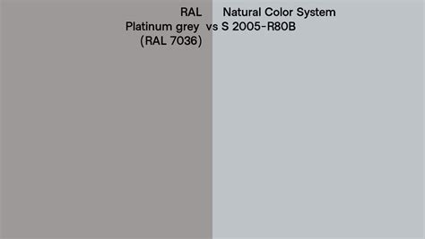 RAL Platinum Grey RAL 7036 Vs Natural Color System S 2005 R80B Side