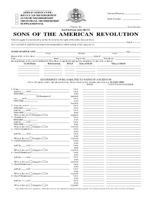 Fillable Online SAR Membership Application Editable PDF Form