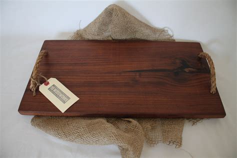 Walnut Serving Tray With Rope Handles By 56woodworks On Etsy Rope