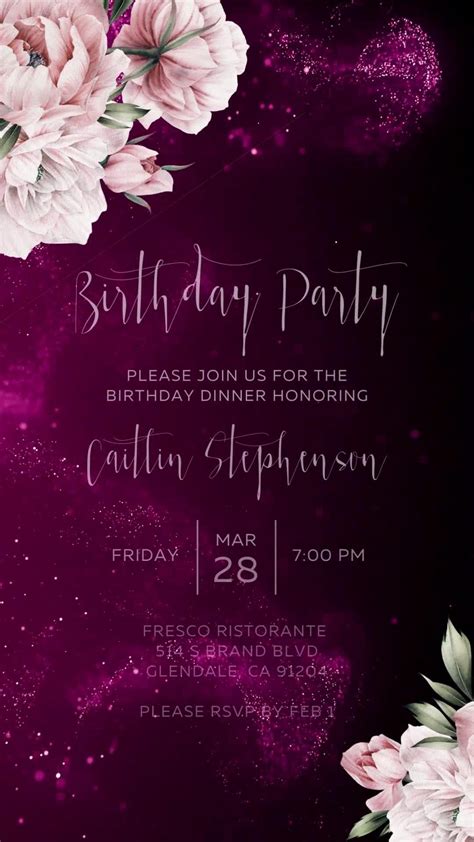 Floral Th Birthday Invitation Templates Editable With Ms Word