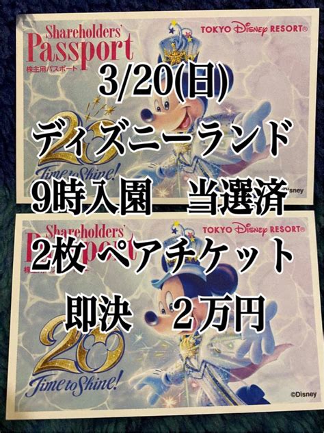 Yahooオークション 東京ディズニーランド 3月20日 320日 2枚当選