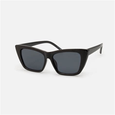 Black Rectangular Cat Eye Sunglasses Bizou