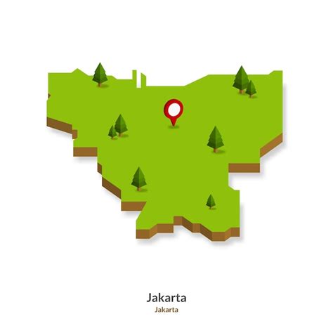 Premium Vector Isometric Map Of Jakarta Province Indonesia Simple 3d