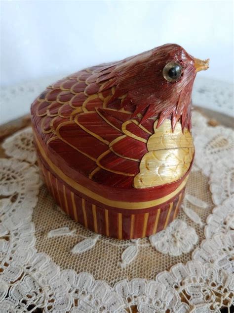 Vintage Bird Bamboo Box Gem