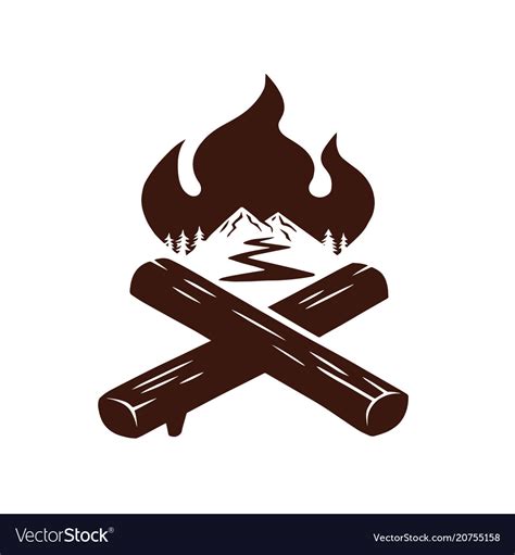 Campfire logo for sport camping adventure Vector Image