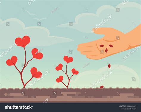 Sowing Seeds Love Peace Stock Vector (Royalty Free) 2045669021 ...