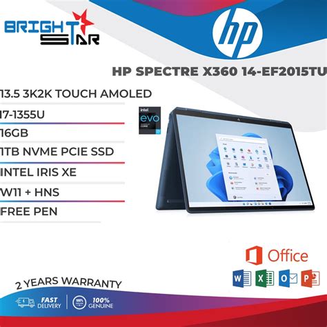 Hp Spectre X360 14 Ef2015tu 135 3k2k Touch Amoled I7 1355u 16gb