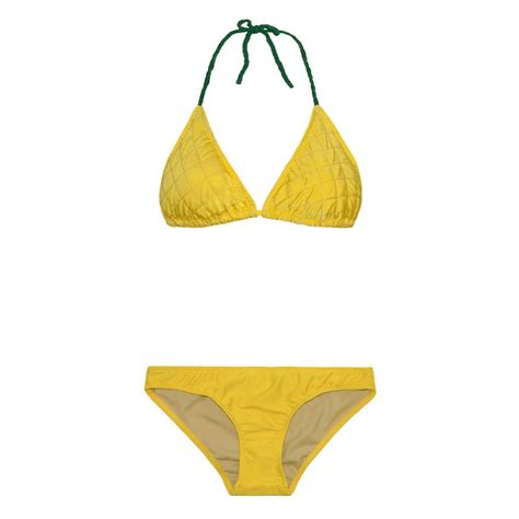 Pineapple Handmade Yellow Low Rise Triangle Tie Top Bikini Set Etsy