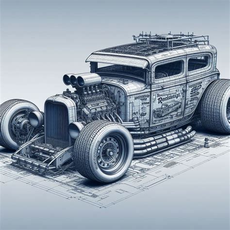 Car Blueprints Tumbler Wrap