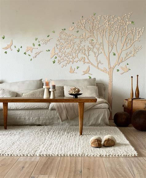 Tree Wood Wall Artliving Room Treelarge Tree Wall Arttree - Etsy