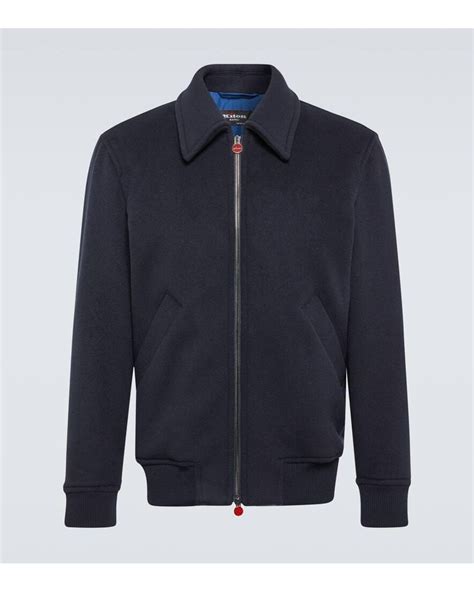 Kiton Wool And Cashmere Blouson Jacket In Blue For Men Lyst