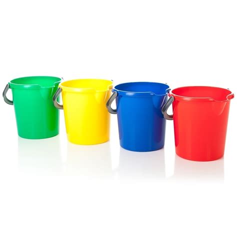 Buy 10lt Round Casa Plastic Bucket With Handle Red Green Yellow Blue