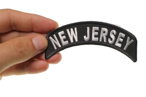 New Jersey State Embroidered Small Iron On Rocker Patch by Ivamis Patches