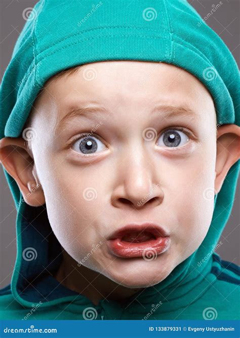 Funny Kid. Funny Grimace Emotion Child Stock Image - Image of cool ...