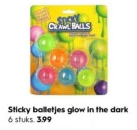 Sticky Balletjes Glow In The Dark Aanbieding Bij Blokker