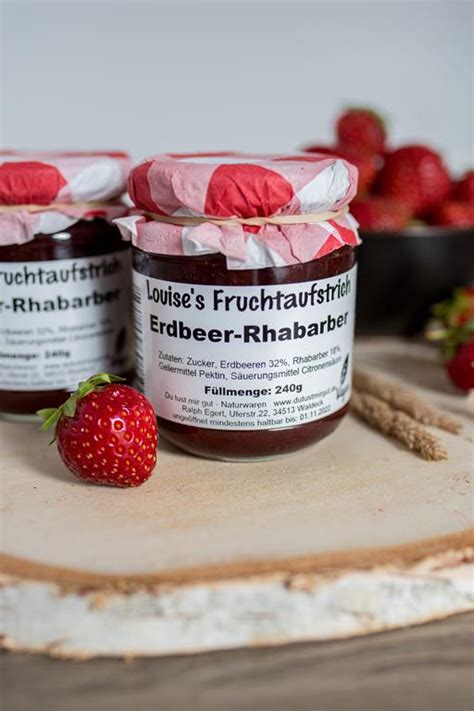 Fruchtaufstrich Erdbeer Rhabarber Louises Naturwaren