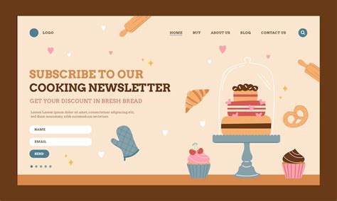 Free Vector Bakery Hand Drawn Flat Landing Page