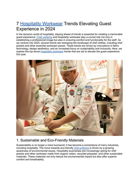 PPT 7 Hospitality Workwear Trends Elevating Guest Experience In 2024