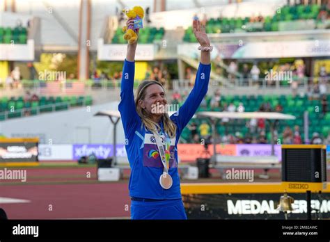 Bronze Medalist Elena Vallortigara Of Italy Poses On The Podium After