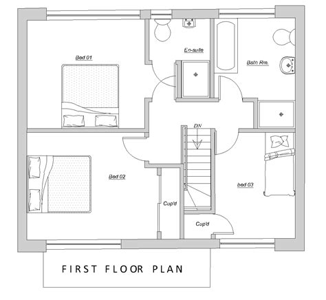 Simple Village House Plans with Auto CAD Drawings - First Floor Plan ...