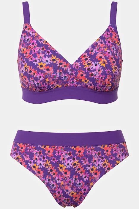 Bikini Bl Ten Ohne Softcups Verstellbare Tr Ger Violett Ulla Popken