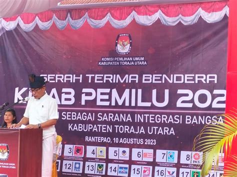 KPU Toraja Utara Terima Kirab Pemilu 2024 Dari KPU Palopo Akan Di