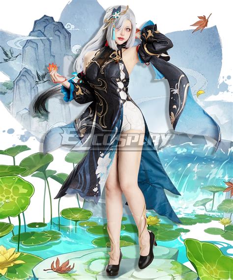 Genshin Impact Frostflower Dew Shenhe Cosplay Costume