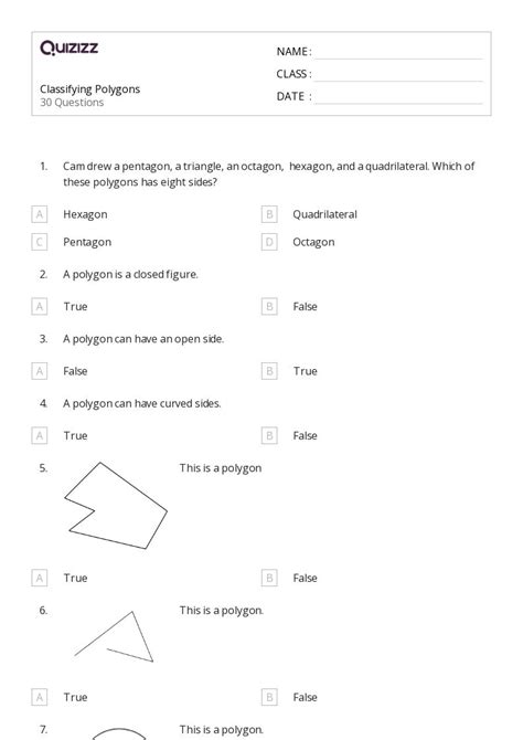 Regular And Irregular Polygons Worksheets