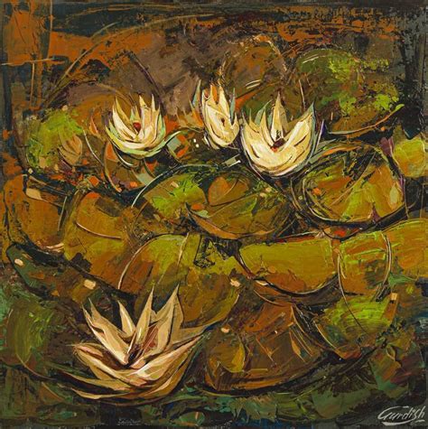 Water lily paintings Painting by Artist Gurdish Pannu | Saatchi Art