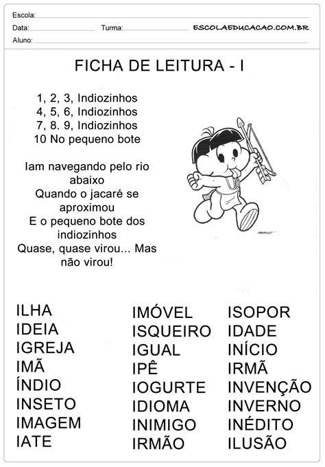 Ficha De Leitura Letra I