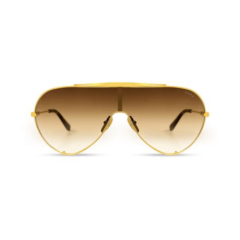 Skyra Flat Top Shield Aviator Sunglass - Brown Lens | DIMA Eyewear
