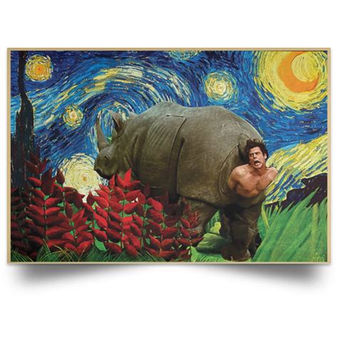 Rhino Scene Ace Ventura Starry Night Van Gogh poster, canvas