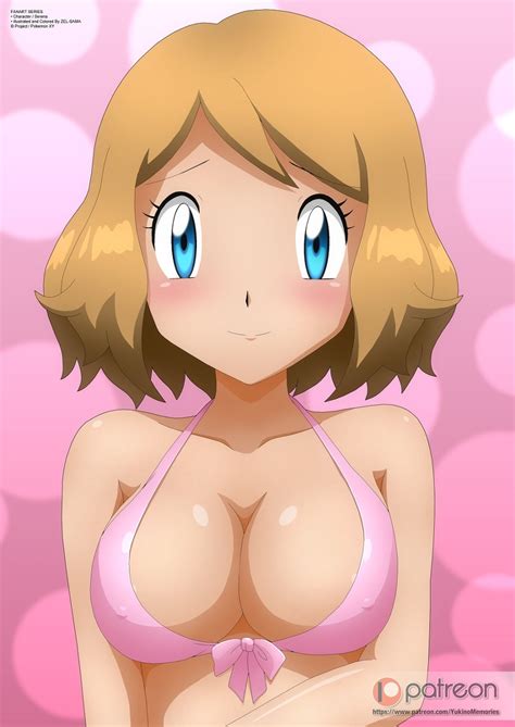 Rule 34 1girls Artist Name Bikini Top Blue Eyes Blush Bra Breasts Brown Hair Cleavage Erect