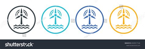 Wind Turbine Offshore Icon Isolated On Stock Vector Royalty Free 2020917146 Shutterstock