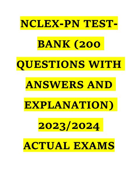 SOLUTION Nclex Pn Test Bank 200 Questions With Answers And Explanation