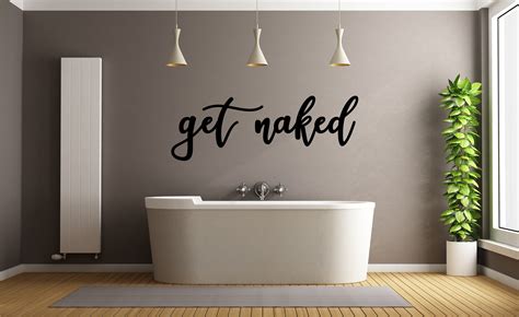 Get Naked Metal Wall Art Bathroom Wall Art Farmhouse Wall Decor Custom Metal Cursive Words