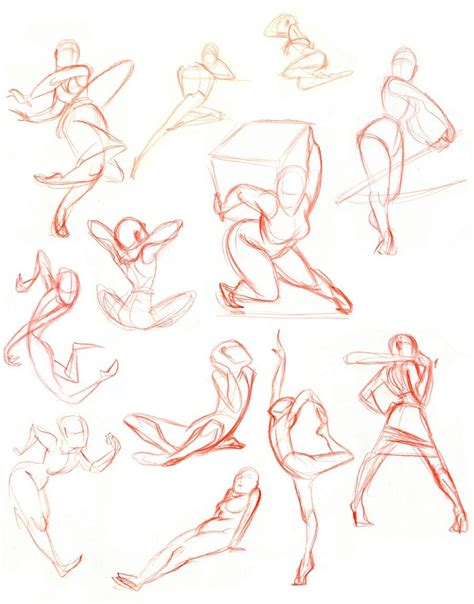 Female Action Poses Drawing