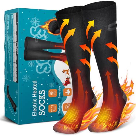 AITREE Unisex USB Powered Electric Heated Socks, 4000mAh Battery, for