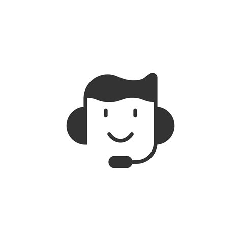 Helpdesk icon in flat style. Headphone vector illustration on white