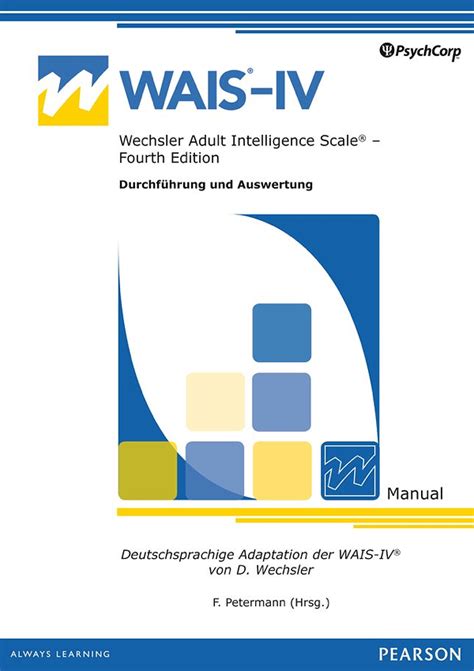 WAIS IV Wechsler Adult Intelligence Scale Fourth Edition