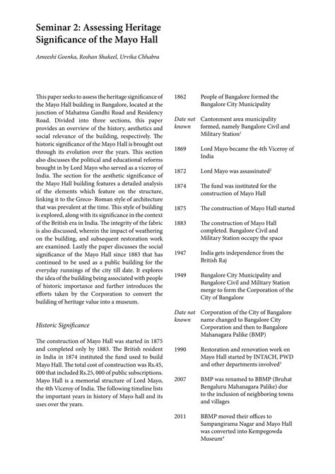 Assessing heritage significance of the mayo hall | PDF