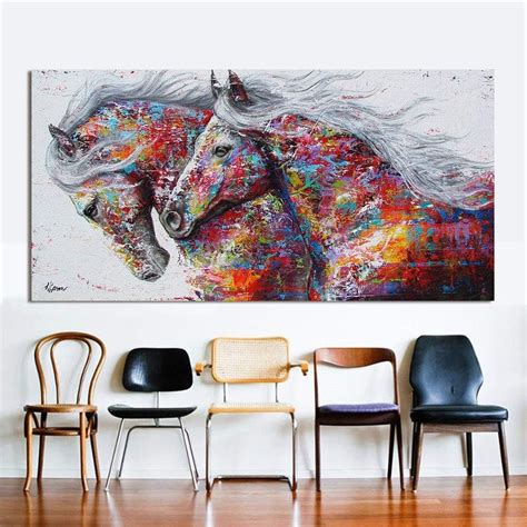 Amazon de Orlco Art Wandbild Leinwand Ölgemälde Tiermotiv Home