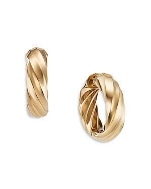 David Yurman K Yellow Cable Hoop Earrings Gold Editorialist