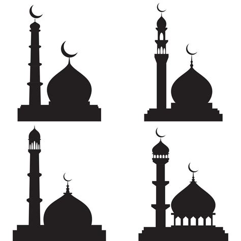 mosque silhouette, set of mosque vector 42579833 Vector Art at Vecteezy