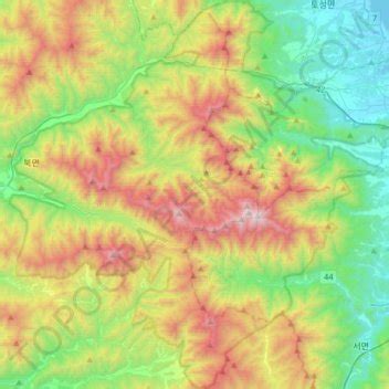 Seoraksan National Park Topographic Map Elevation Terrain